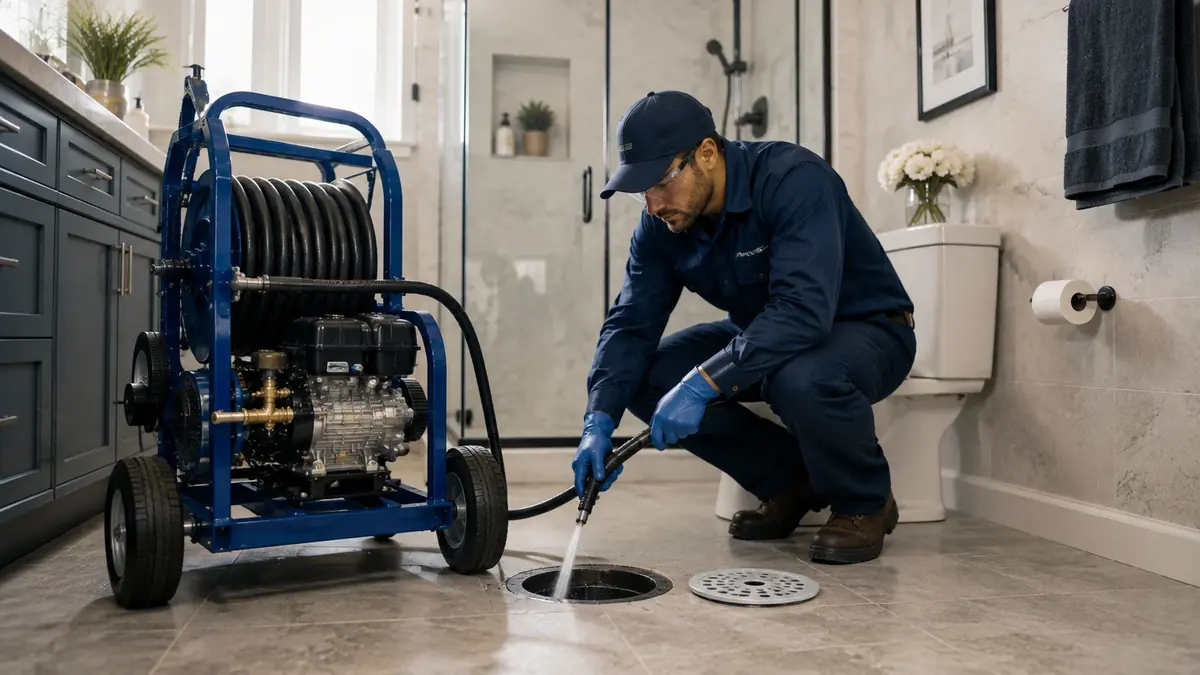 Bathroom Drain Hydro Jetting in Summerland