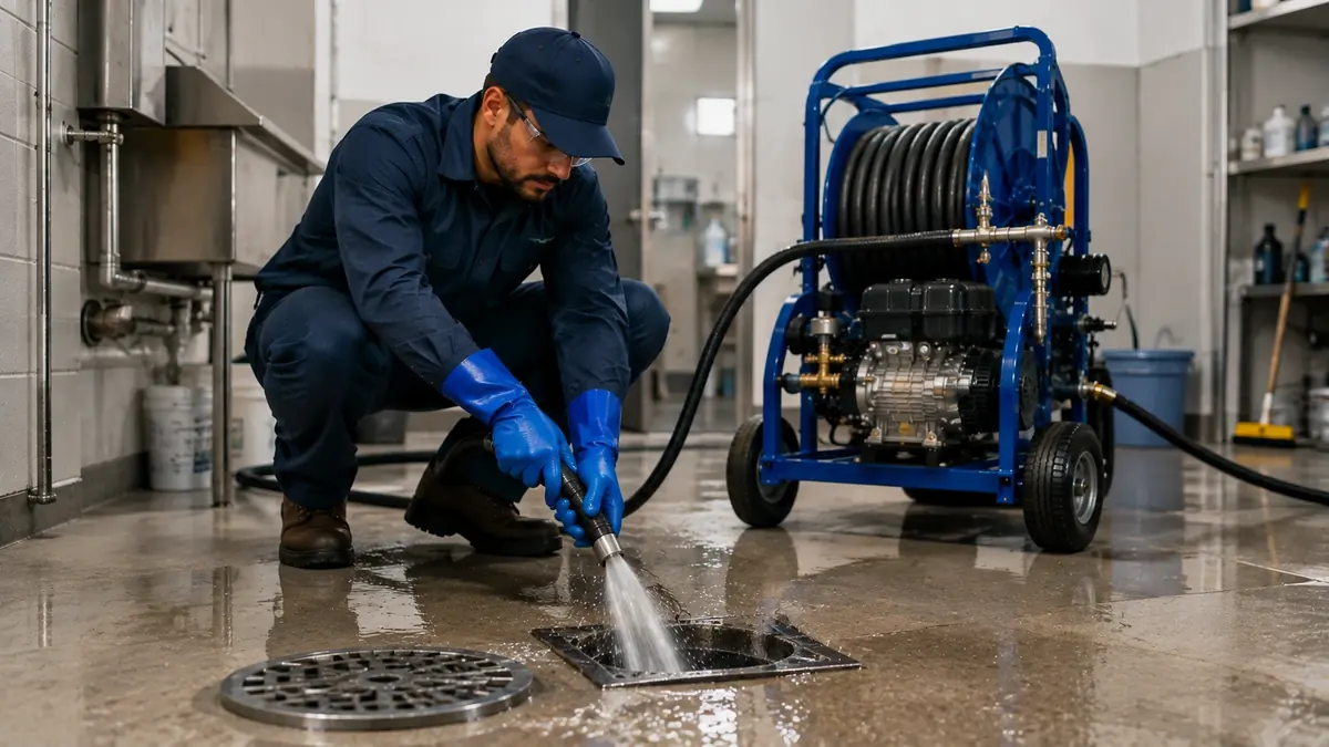 Floor Drain Hydro Jet Cleaning in Summerland